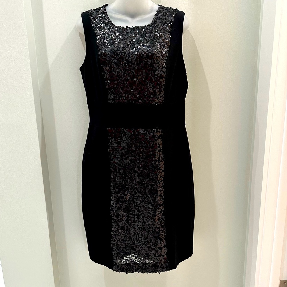 Calvin Klein Black Sleeveless Cocktail Dress with Sequins NEW size 10